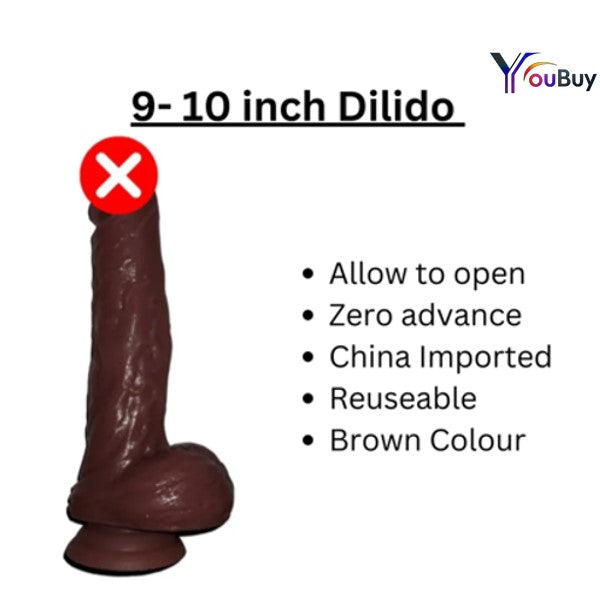9 Inch Toy Dark Brown Dildo