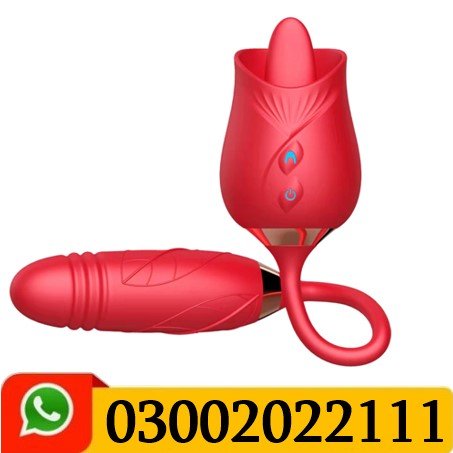 Rose Tongue Vibrator with Telescopic Dildo In Pakistan