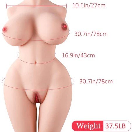37.5LB Full Size Real Sex Doll Torso for Male Masturbator, Life Size Sex Dolls with Big Boob Realistic Pussy Ass Vagina Anal, Male Sex Toys for Man, Realistic Female Torso Sex Dolls for Male Sex Toys